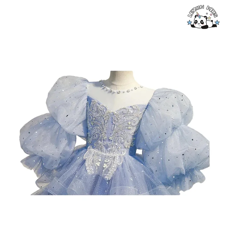 LEZONKIDS - Formal Graceful Girl Dress Birthday Party Wedding Piano Performance Tiered dresses for Kids Girls